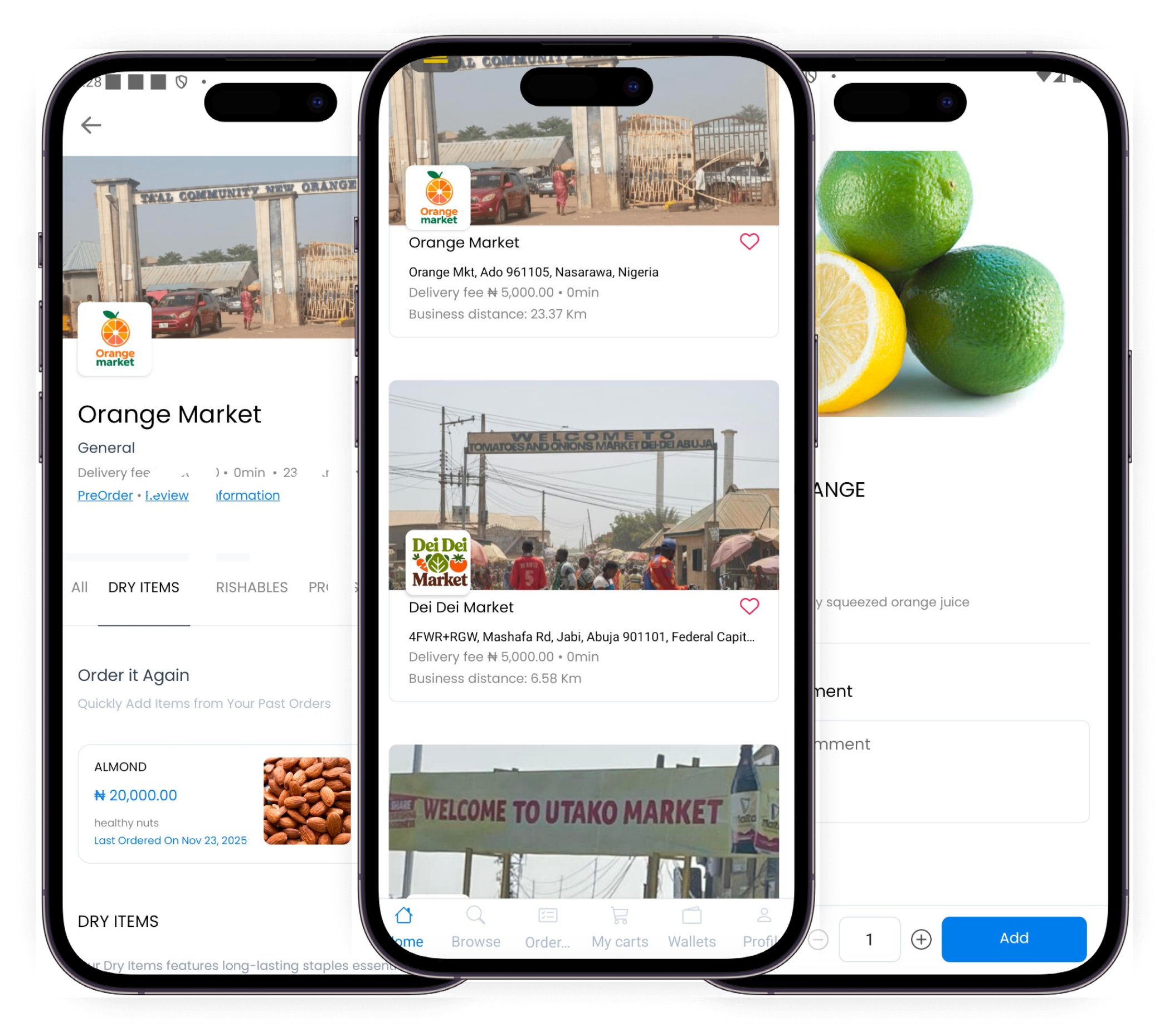 Foodstuff Store app on mobile phones